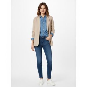 Talbots Camel Tan Notched Collar Sweater Blazer Sz 2X P Minimalist Workwear NEW